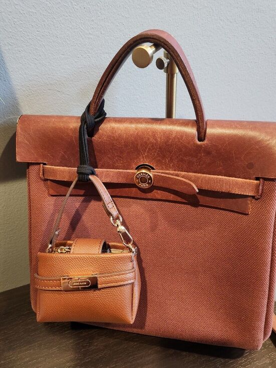 Hermes Handbags - Hermes Herway Herbag 2 Bags In Brown & Beige Canvas And Leather Backpack/handbag
